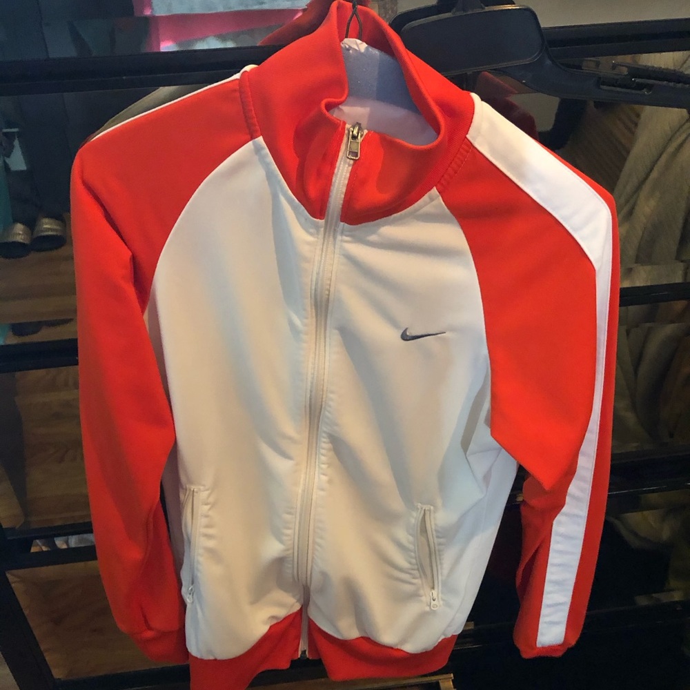 Off white and orange zip up